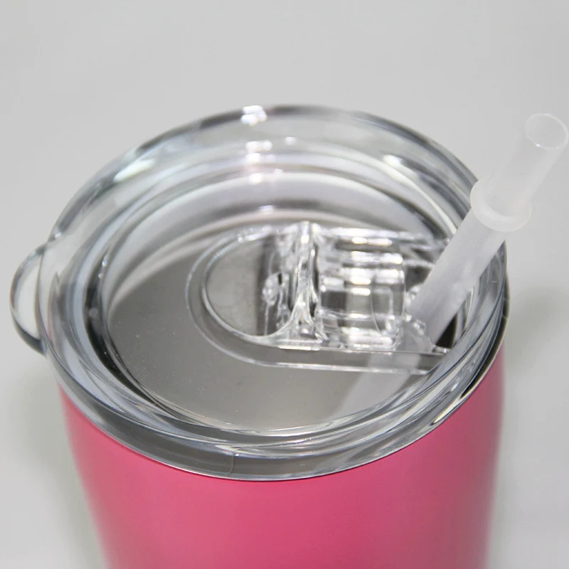 12 унций Stemless кофейная кружка винный стакан портативная вакуумная Изолированная кофейная чашка дорожная кружка из нержавеющей стали с крышками и соломинкой