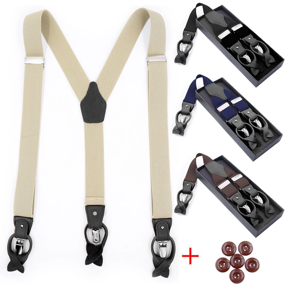 Натуральные кожаные подтяжки для мужчин Y Форма Heavy Duty регулируемые эластичные