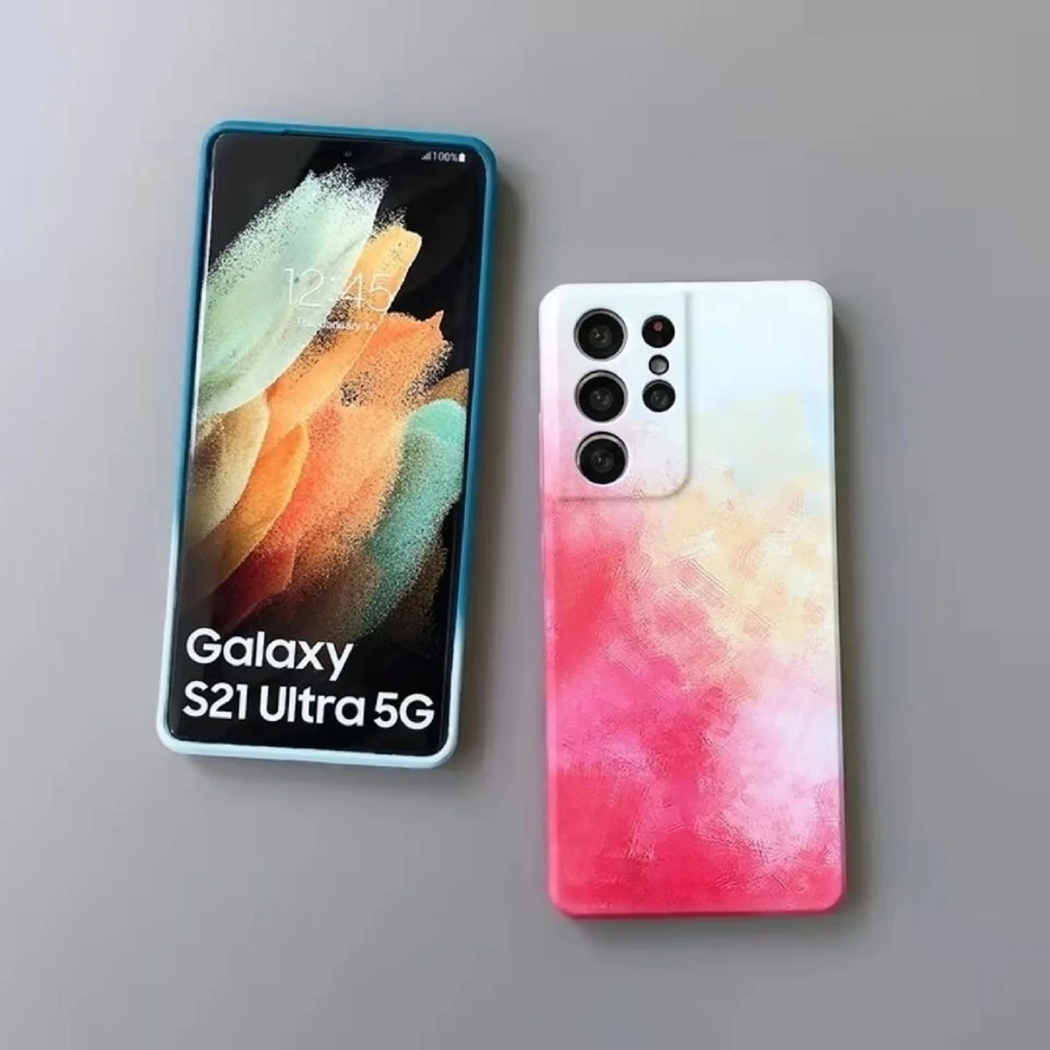 

Suitable for Samsung s21ultra mobile phone case s21 protective cover gradient color silicone anti-fall soft matte ultra-thin