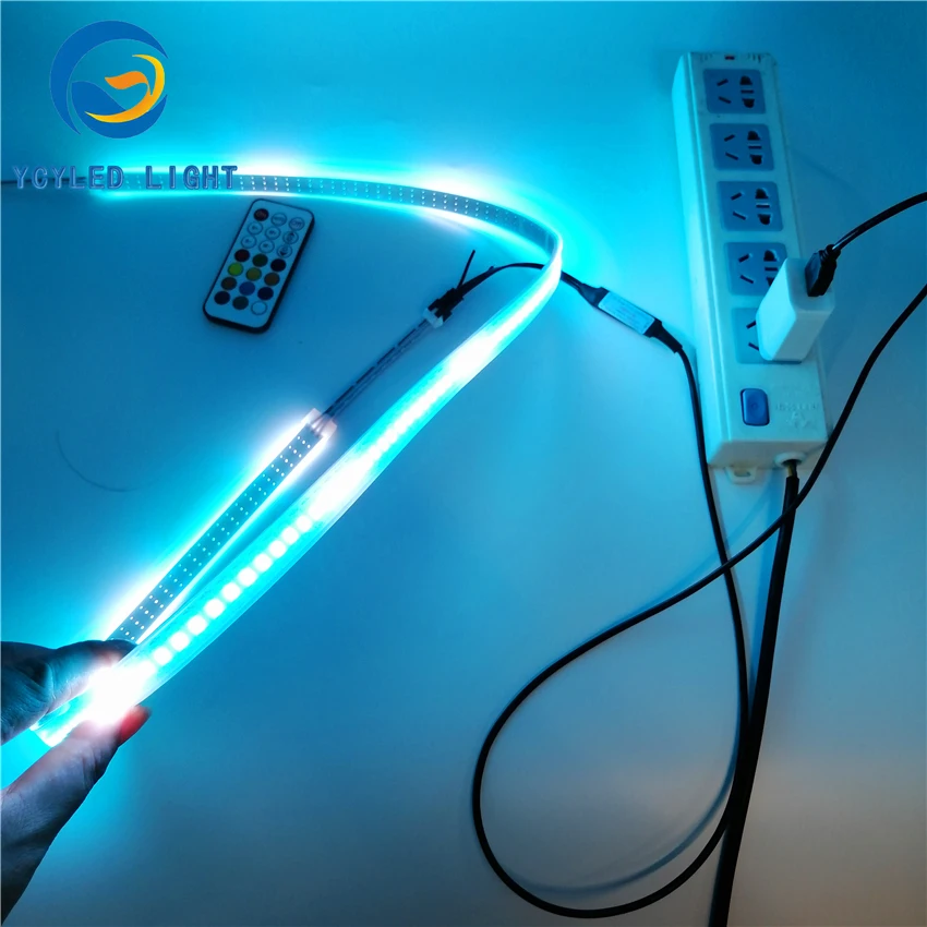 1 м 5 в usb ws2812b 144 светодиодов цифровой программируемый адресуемый 5050smd rgb Светодиодные полосы света ws2812 Светодиодная лента с радиочастотным пультом дистанционного управления