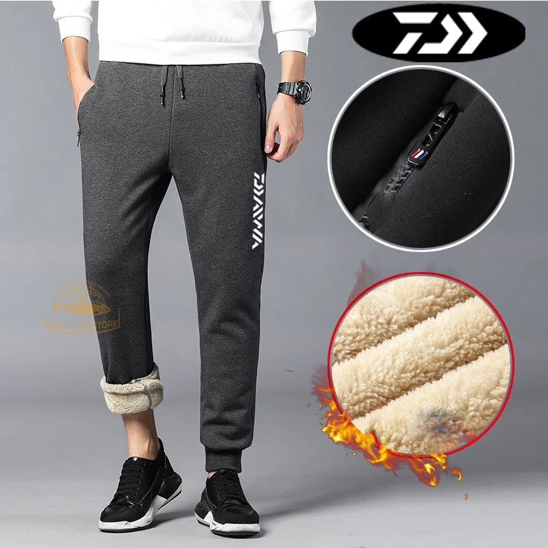 

DIAWA Fishing Pants Winter Plus Velvet Warm Fishing Pants Men's Outdoor Sports Cold Pants Thickened Fishing Trousers L-8XL