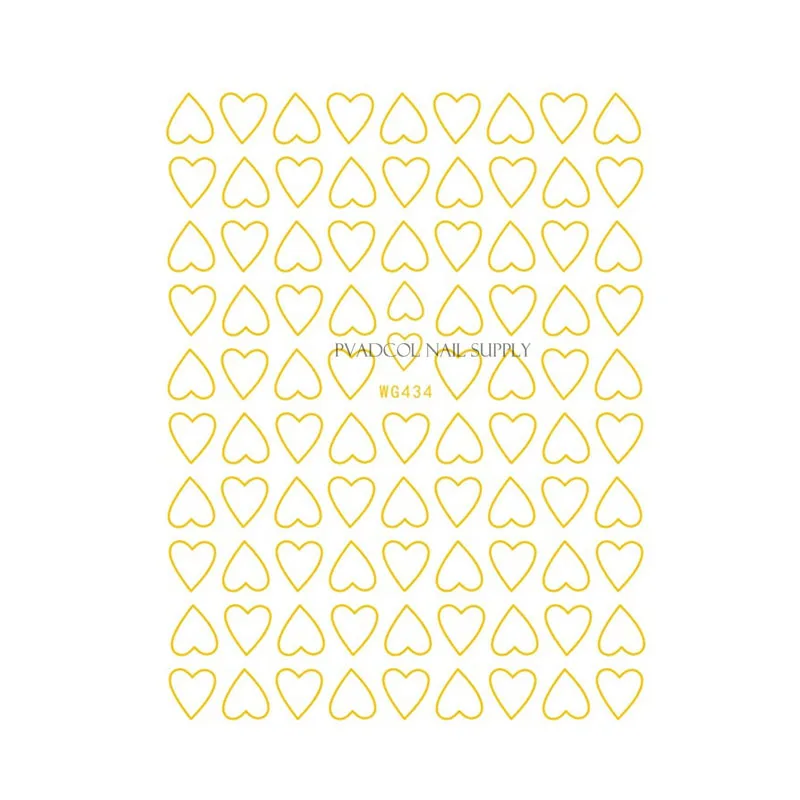 

Nail Art 3D Stickers Decals Hearts Gold Manicure Nails Design Adhesive Sticker Wraps Tip Decoration