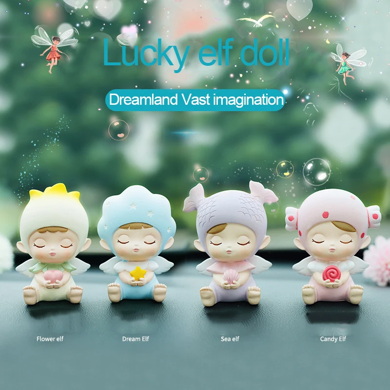 

Creative Cute Elf Doll Car Decoration Cake Baking Decorationes Resin Crafts Home Furnishing Decorate