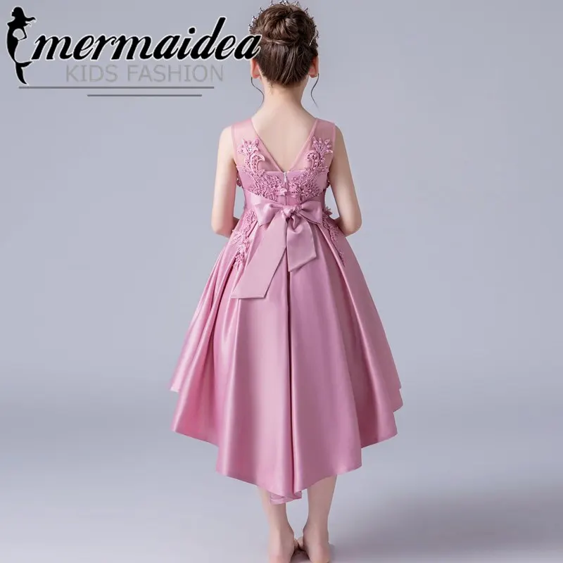 Платье со шлейфом и цветочным рисунком детское платье принцессы для девочек