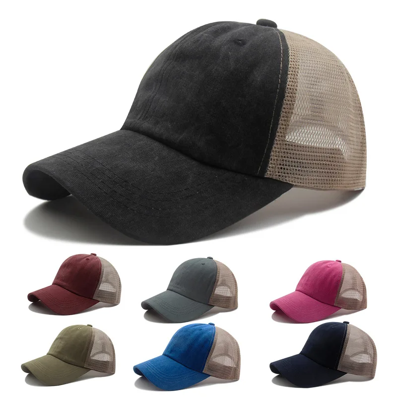 

Baseball Cap Fashion Breathable Mesh Hat Caps Men and Women Spring and Summer Outdoor Sun Hats Washed Cloth Casual Sun Hats