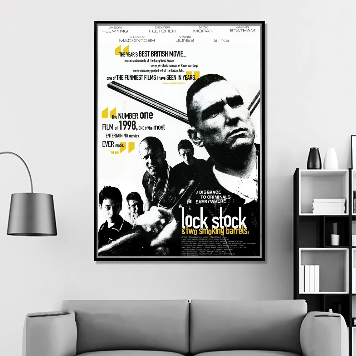 Замок со склада и два курительных бочка (1998) плакат британская комедия фильм