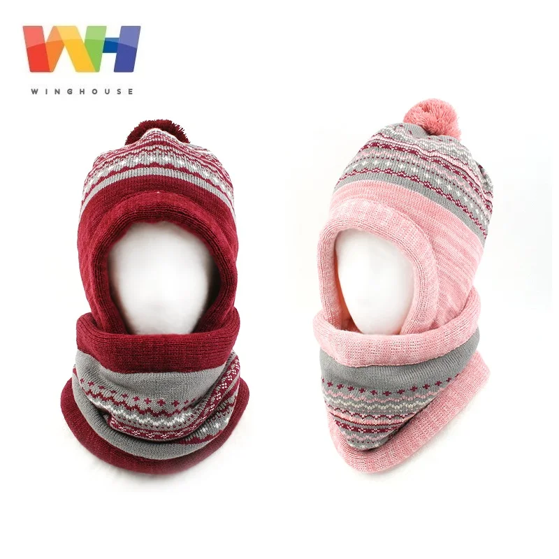 Детская шапка и шарф в южнокорейском стиле комплект для девочек ветрозащитная