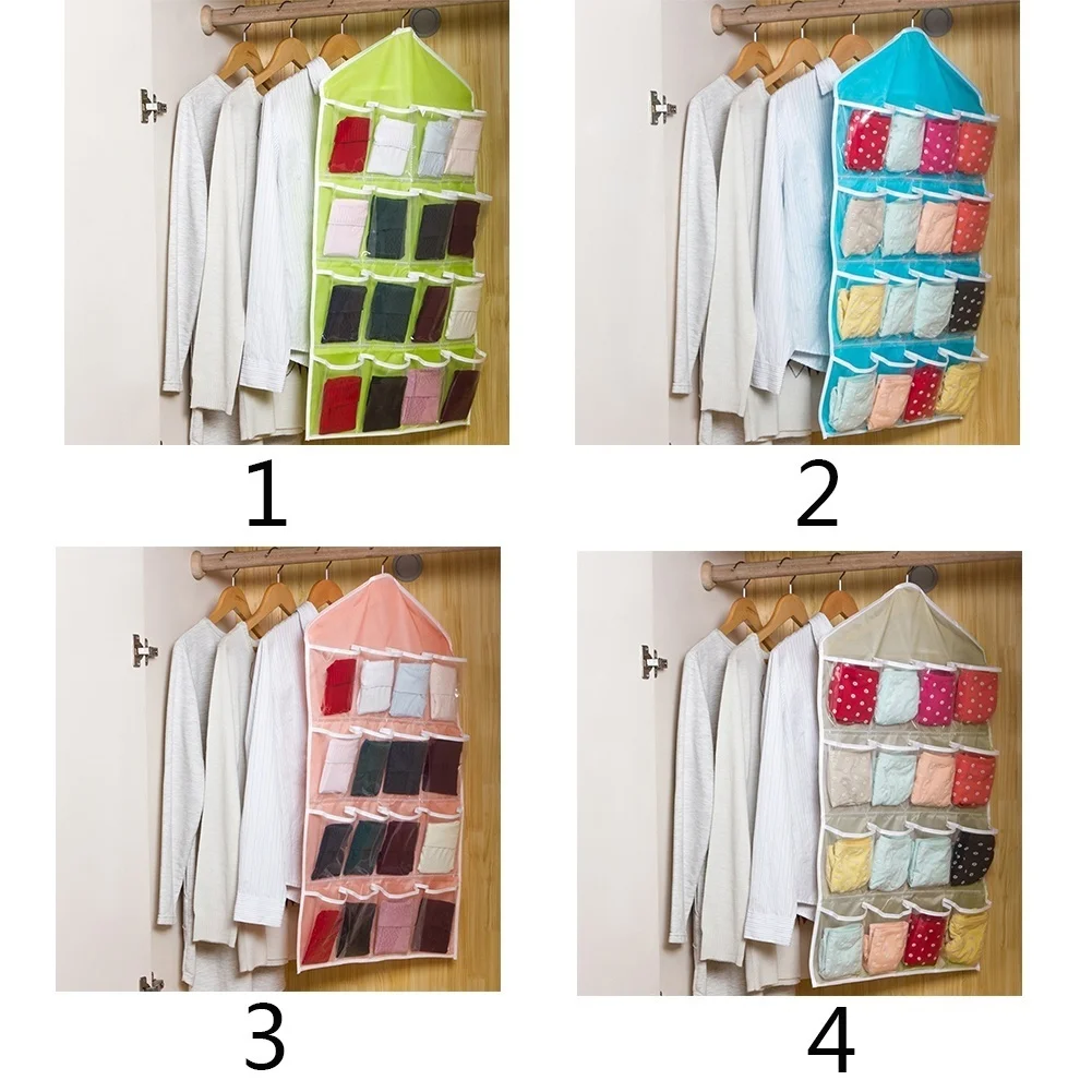16 карманных вешалок для хранения прозрачный шкаф обуви аккуратное хранение