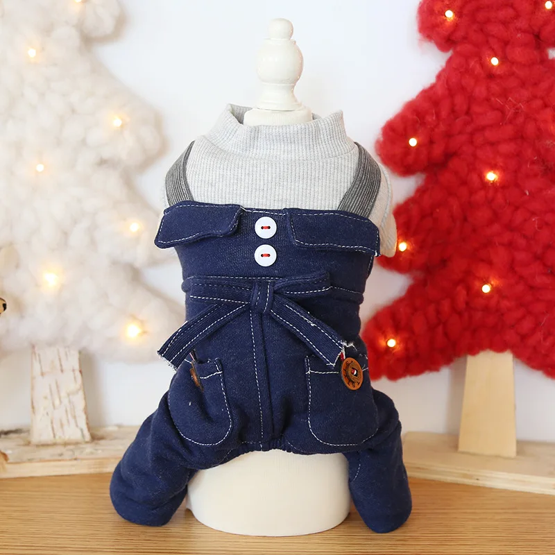 Denim Boy Dog Sweater Jumpsuit casual clothes Cat Puppy Coat Jacket Shirt Pants Autumn/Spring Apperal | Дом и сад