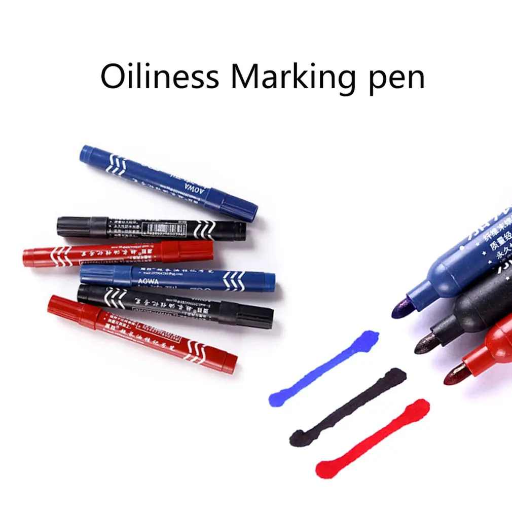 Enriched marker Plastic Oily Waterproof Permanent Marker Pen Korean Stationery Student Outdoor Marking Ink | Канцтовары для офиса