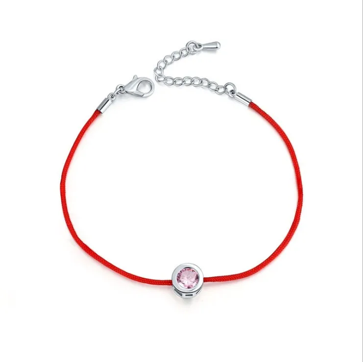 Оптовая продажа 10 цветов красная веревка циркониевый браслет для влюбленных