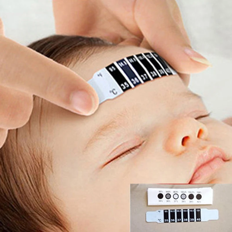 

Reusable Toddler Baby Child Kid Head Health Check Test Temperature Forehead Strip Thermometer