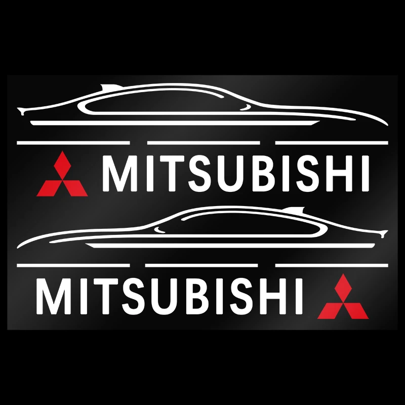 2PCS Car Rearview Mirror Side Reflective Decal Body Decoration Sticker For Mitsubishi Pajero 4 Colt Galant 8 Lancer X Outlander |