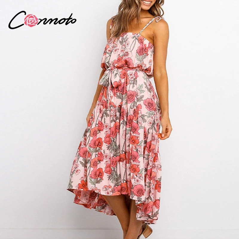Conmoto boho платье с цветочным принтом плюс размер женское пляжное летнее 2020 на