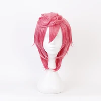 jojos bizarre adventure golden wind trish una pink wig cosplay costume heat resistant synthetic hair cosplay wigs with a bun