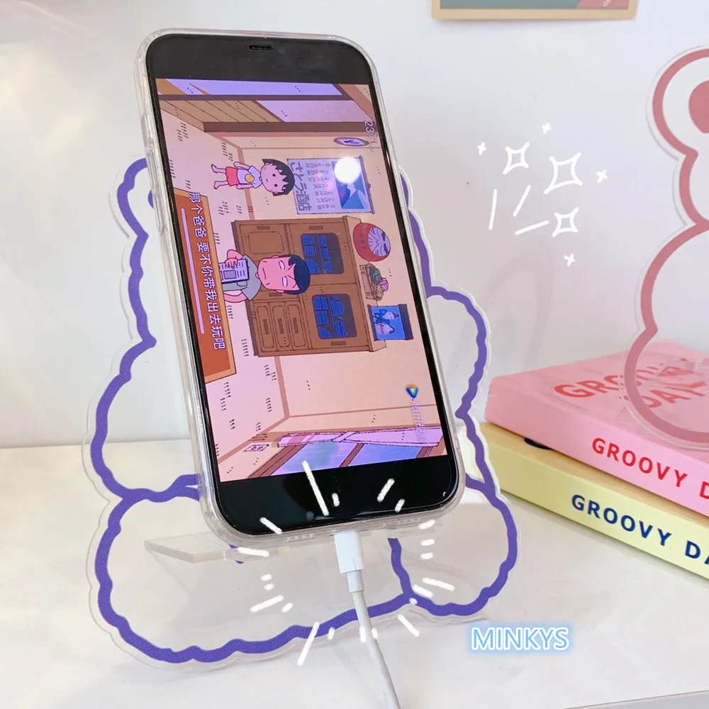 minkys kawaii bear portable acrylic holder for ipad mobile phone holder cute phone stand holder holder office stationery free global shipping