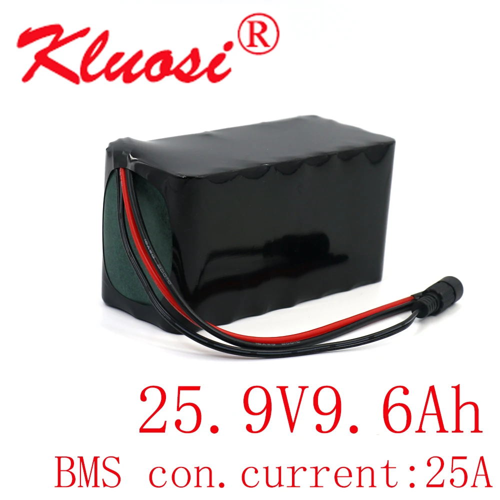 

KLUOSI 7S3P 24V 9.6Ah 25,2 V 10A 29,4 V литиевая Батарея пакет для электрического мотоцикла мотороллер встроенный 25A BMS сбалансированный