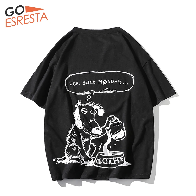 Мужская футболка с коротким рукавом GOESRESTA свободная повседневная Уличная