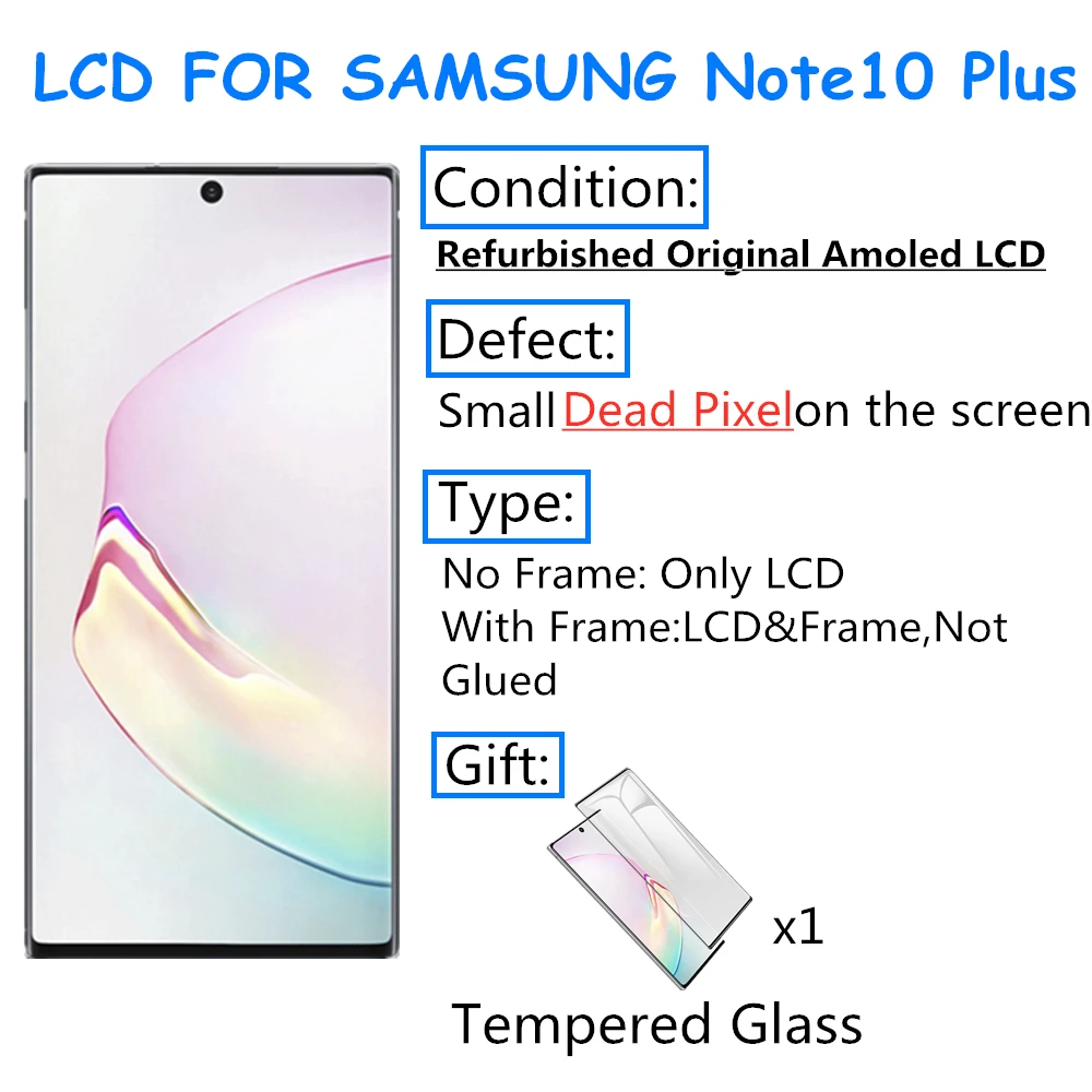 Для Samsung Galaxy Note 10 plus Lcd N975F N9750 с рамкой дисплей сенсорный экран дигитайзер для