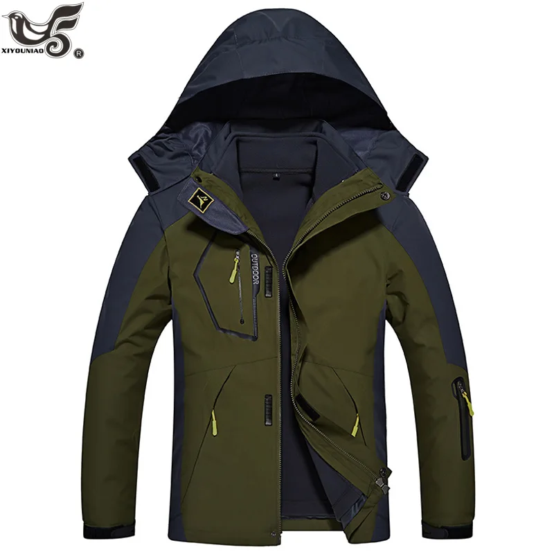 Зимняя куртка размера плюс L~ 6XL 8XL, мужская верхняя одежда, 3 в 1, съемный капюшон, толстое водонепроницаемое пальто, Мужская ветровка, парка, пальто