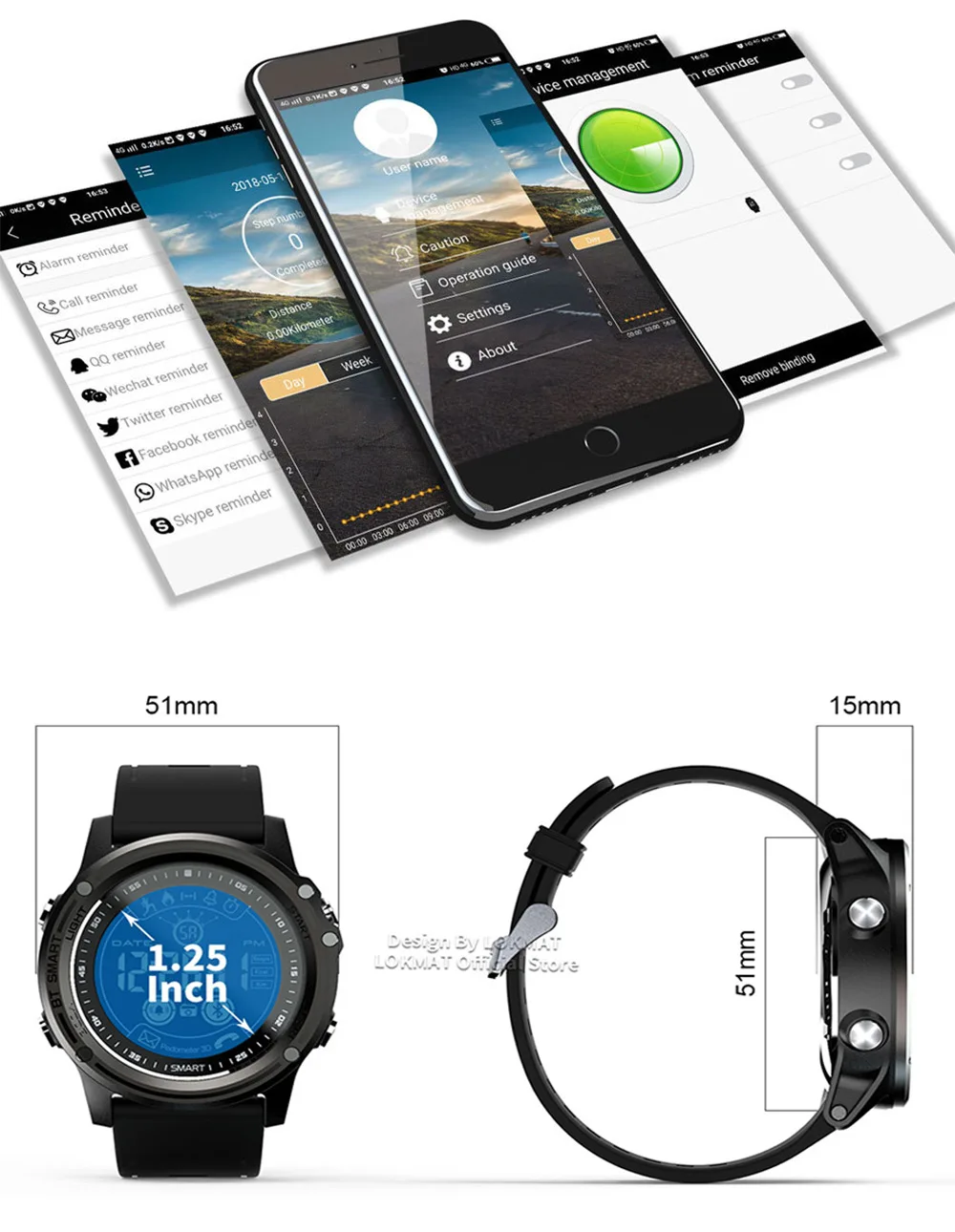 Новые мужские спортивные часы Поддержка Bluetooth подключение мобильного телефона Рождественский подарок на день рождения