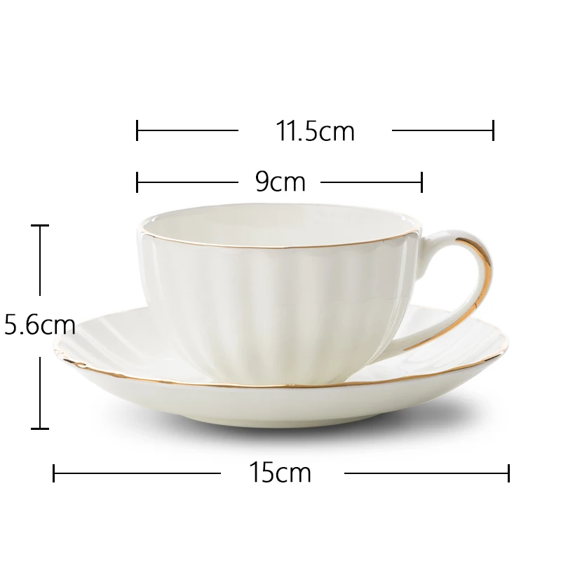 

Ceramic Coffee Cup Set Gold Rim Porcelain European Vintage Tea Cup Luxury Royal Bone China Teacup Tazas De Cafe Saucer Set E5BD