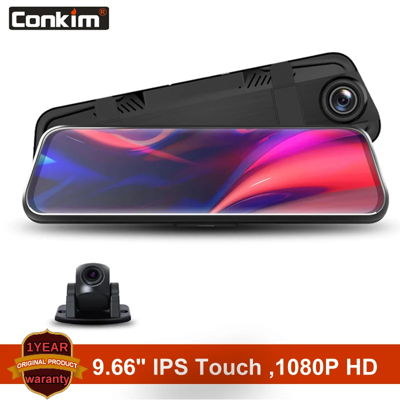 Conkim V3 Stream зеркало заднего вида DVR видеорегистратор 9 66 &quotIPS сенсорный экран 1080P Full