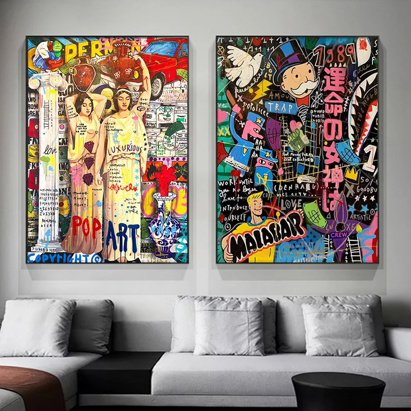 

Modern Poster Canvas Painting Japan City Street Art Pictures Graffiti Pop Art Painitngs on The Wall Poster and Prints Home Decor