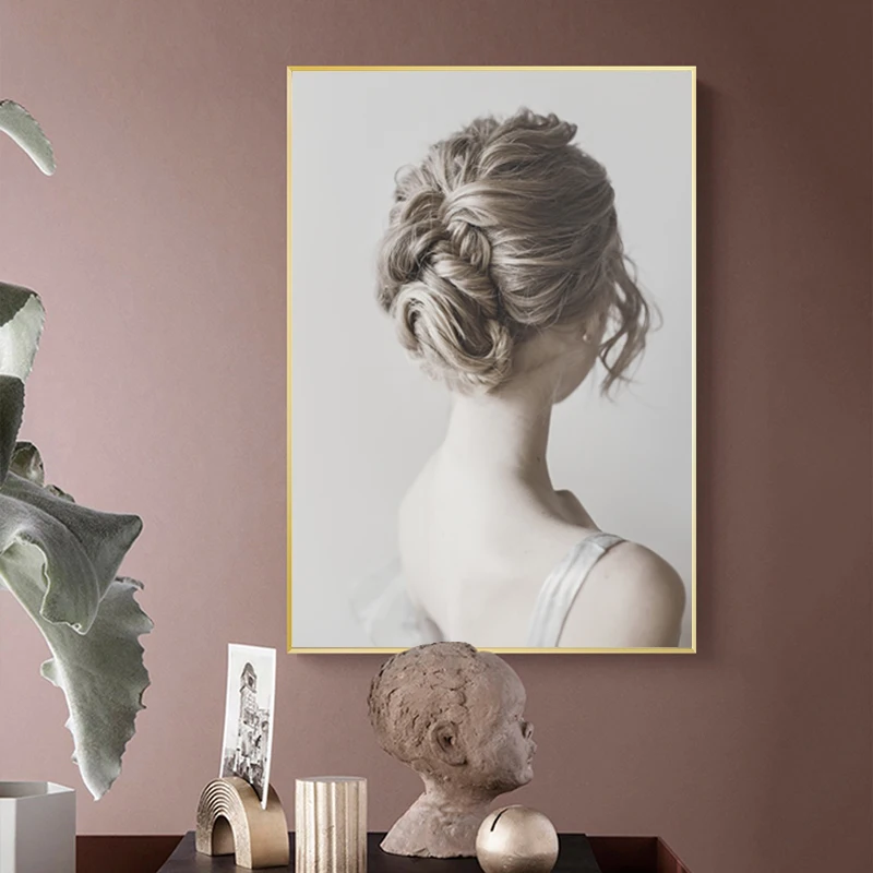 Скандинавия крыло перо девушка Настенная картина с ландшафтом холст живопись