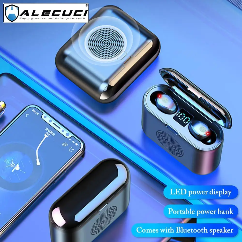 ALECUCI F9C беспроводные наушники Bluetooth 5 0 наушник с динамиком микрофон глубокими