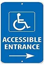 

Great Tin Sign Aluminum 12x8,Accessible Entrance Right Arrow Parking,Garage Man Cave Sign Decor Home Road Sign Easy to Mount Ind