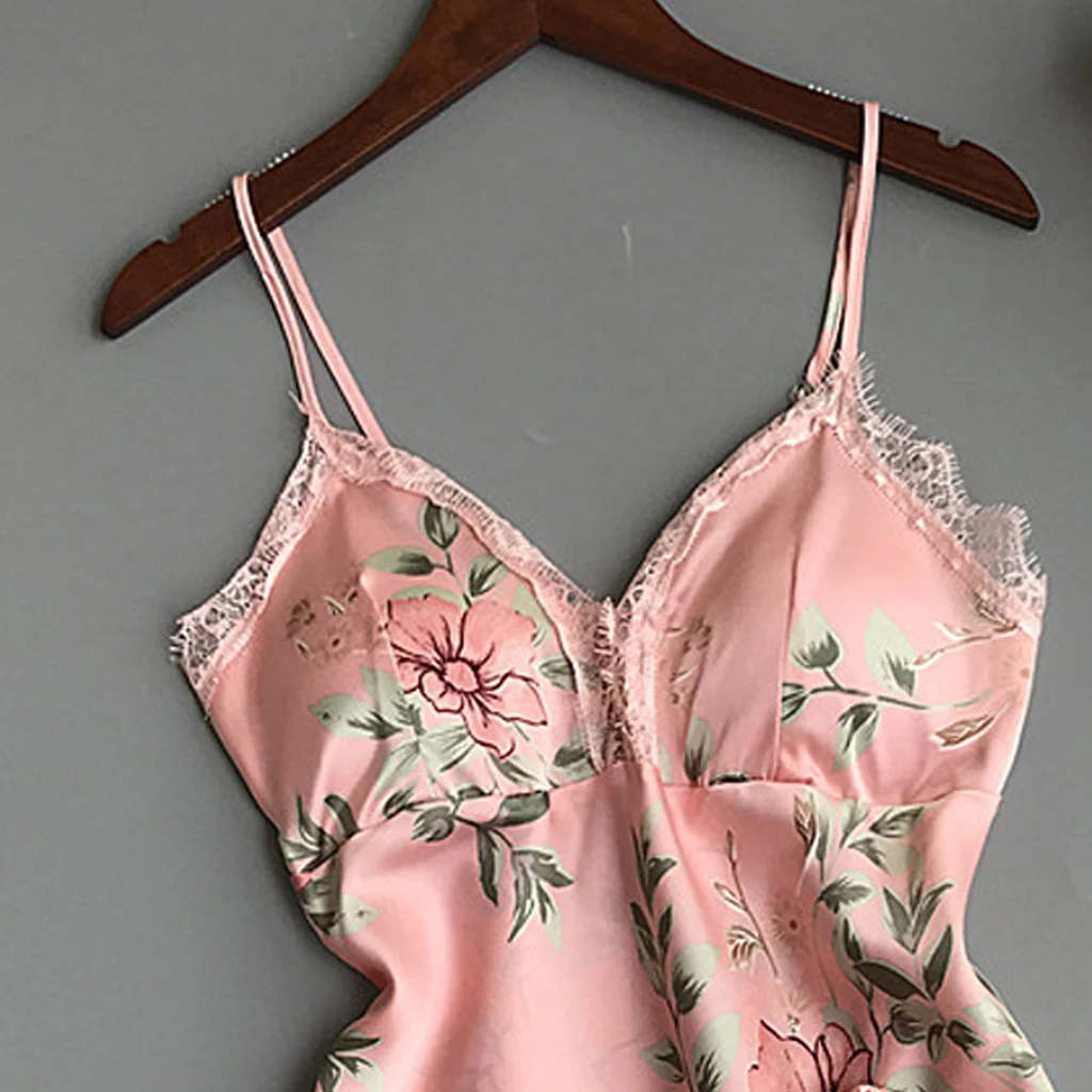 Женский атласный кружевной комплект для йоги одежда сна купания ночная рубашка