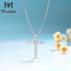 Куолит 1 карат Пасьянс моиссанит крест подвески для женщин Твердые стерлингового серебра 925 ручной работы роскошное ожерелье для помолвки