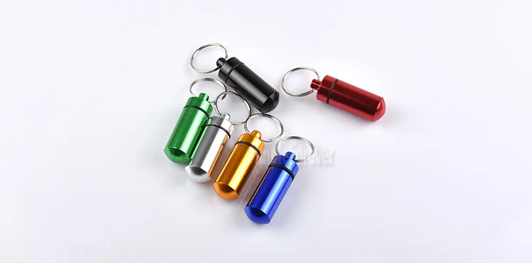 للبيع 1000 قطعة لتقوم بها بنفسك مقاوم للماء الألومنيوم حبة صندوق حافظة حبوب منع الحمل حاوية زجاجة المخدرات حامل المفاتيح الهدايا الترويجية