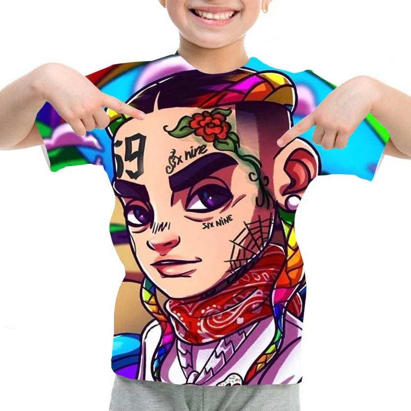 

6ix9ine 3d Printing T Shirt Children Funny Cartoon T-shirt Boys/girls Digital 3d Printing Tops Tee Graphic Tshirt Children Shirt