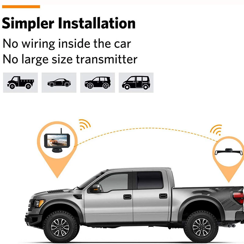 

5 Inch Car Wireless Monitor Display LCD Sn with Waterproof Night Vision Rear View Reverse Backup Camera WX5311D