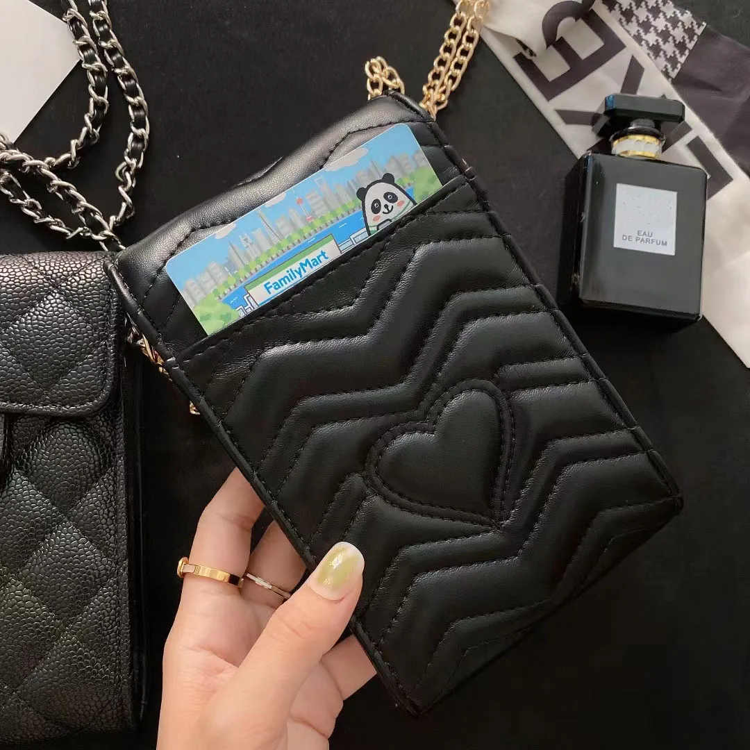 

GG PU Luxury Brand Love Heart Shape Design Phone Pouch Card Pocket Wallet Handbag Bag for IPhone Samsung Cover Accessory Case