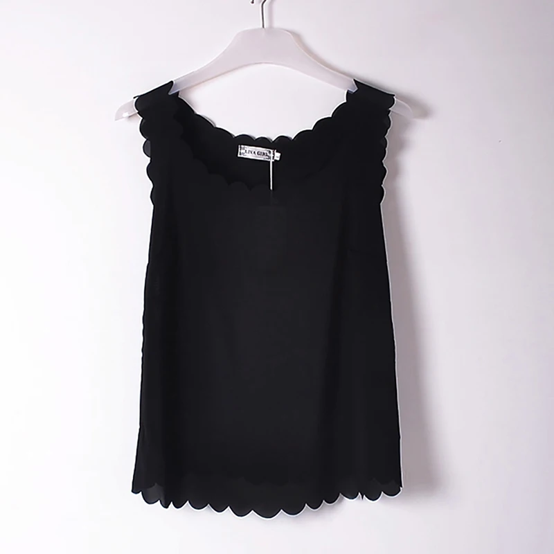 Летняя мода хит продаж модный шифоновый тонкий свободный жилет без рукавов с