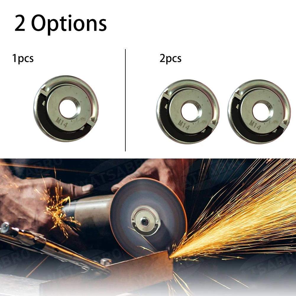 

1/2pcs Flange Locking Nut M14 Thread For Angle Grinder QNC Quick Change Nuts For Tool-free Disc Change