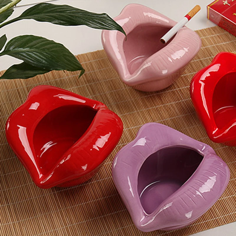 

Cute Cartoon Cigar Ashtray Lips Ceramic Ashtray Creative Flower Pot Trendy Mouth Fashion Home Mini Send Boyfriend Gift