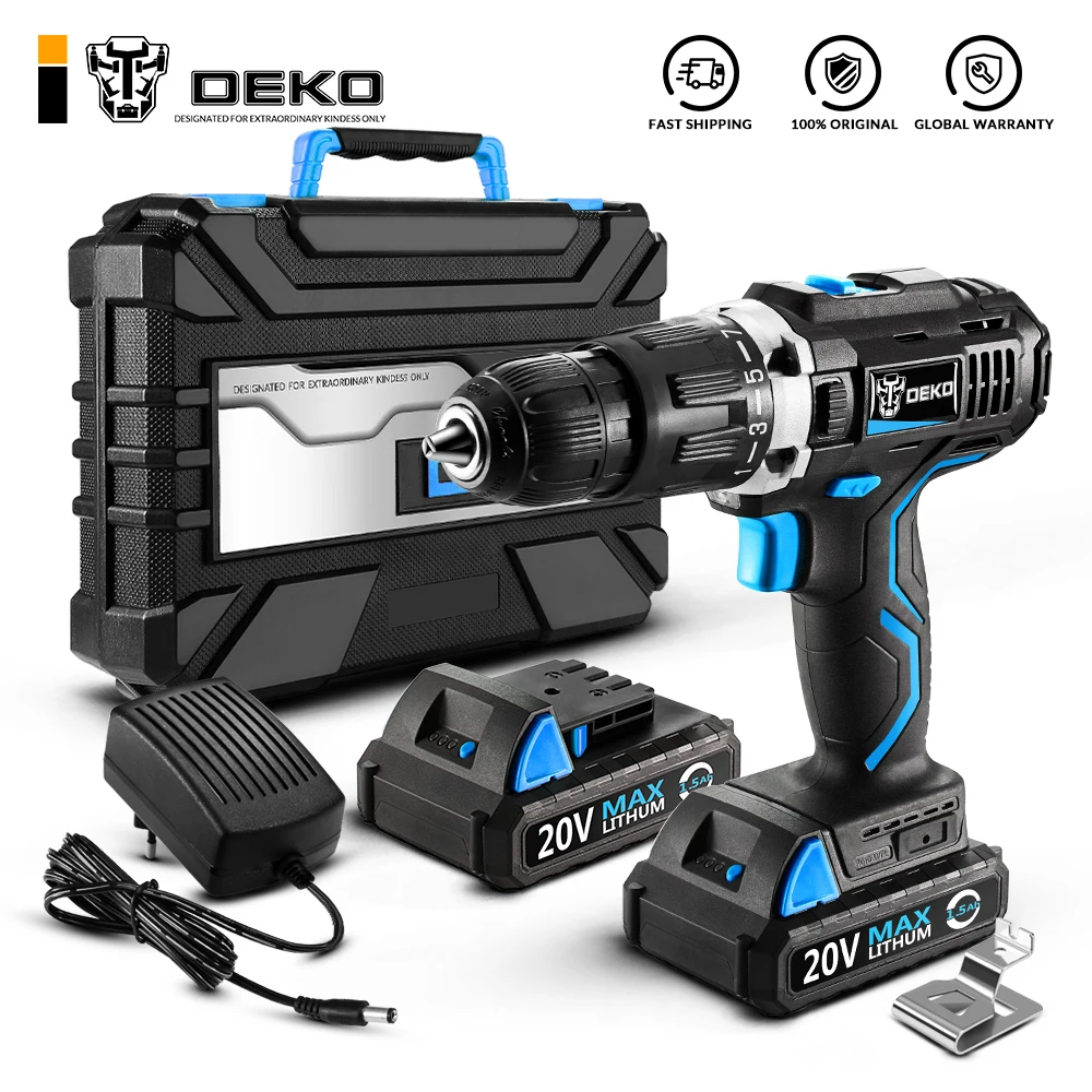 Аккумуляторная дрель DEKO GCD20DU3 электрическая с литий-ионным аккумулятором 20 в Max |