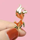 Эмалированная Булавка С девять хвостов, мультяшная милая маленькая лисица, индивидуальный значок с животными, эмалированная бижутерия, детские подарки