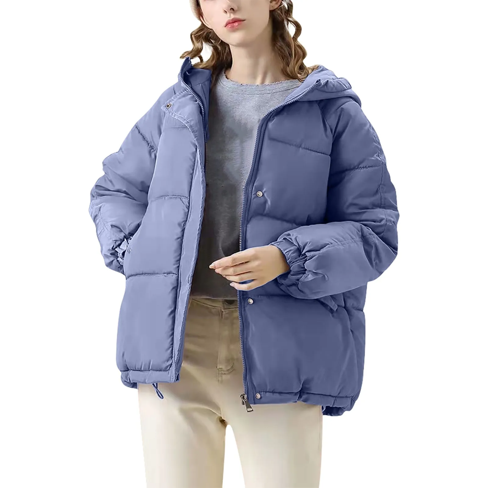 

Новинка 2021, женская короткая куртка, зимние толстые пальто с капюшоном и хлопковой подкладкой, женские свободные парки в Корейском стиле, же...