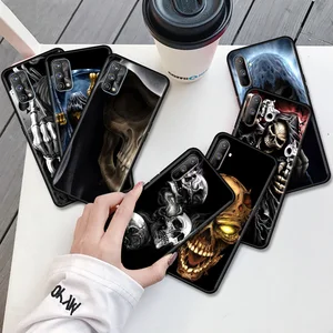 case for oppo realme 8 c21 c3 6 7 pro a53 c21y xt a93 c11 a9 5 a52 find x2 lite soft phone funda grim reaper skull skeleton free global shipping