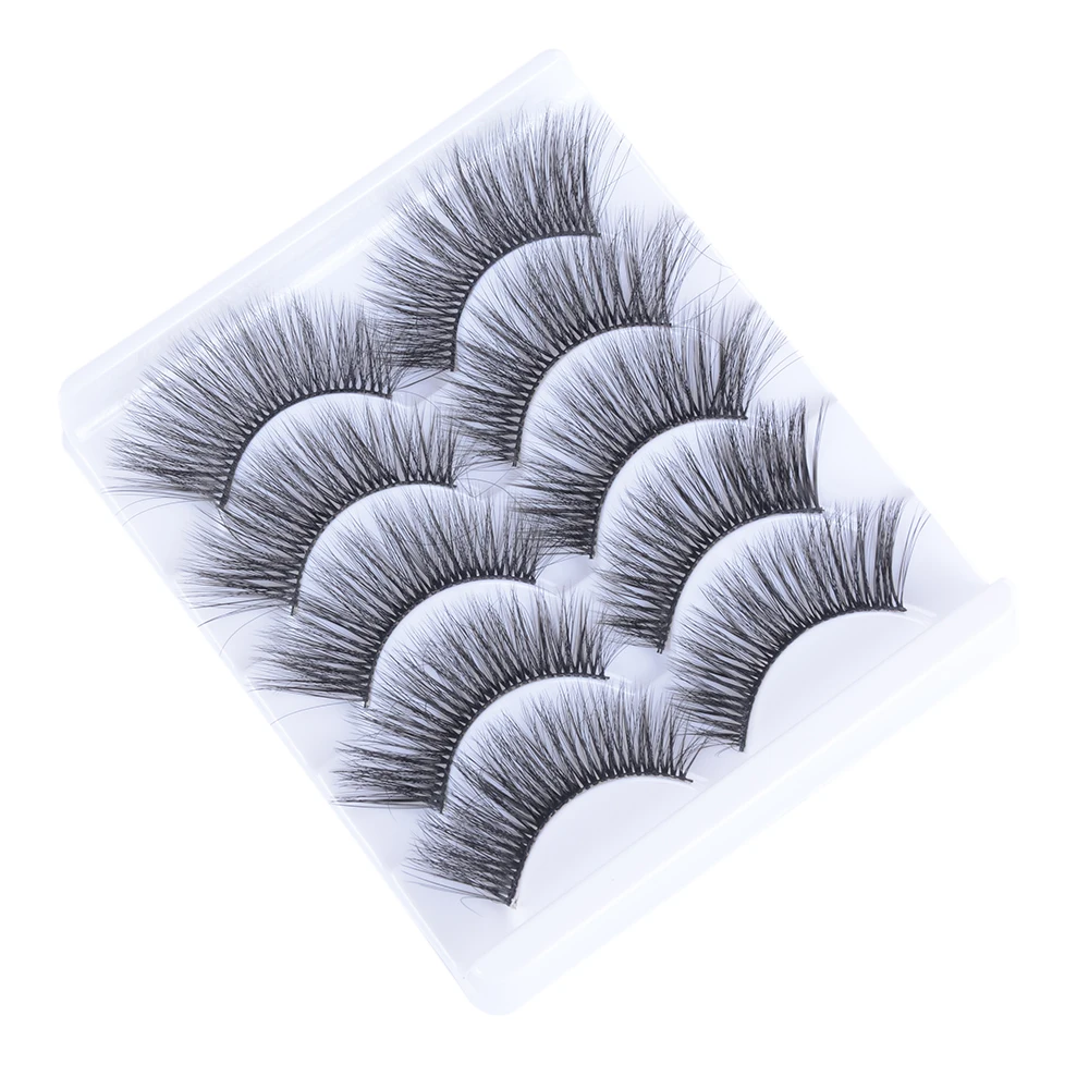 5 пар натуральные Толстые Накладные ресницы 3D норковые волосы длительные для