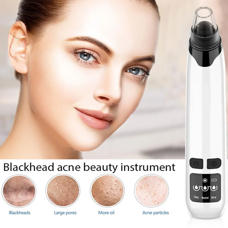 

Electric Heating Blackhead Remover Face Acne Pore Cleaner Vacuum Suction Pimple Black Dots Remover Aspirateur Point Noir