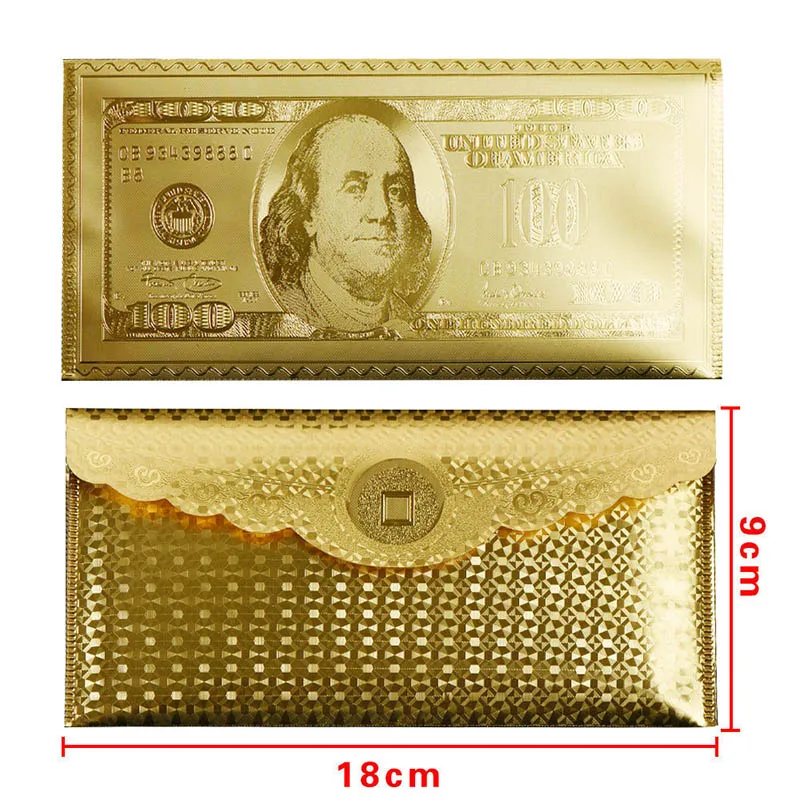 Недорогой Золотой держатель для банкнот WR искусственный реквизит в американском