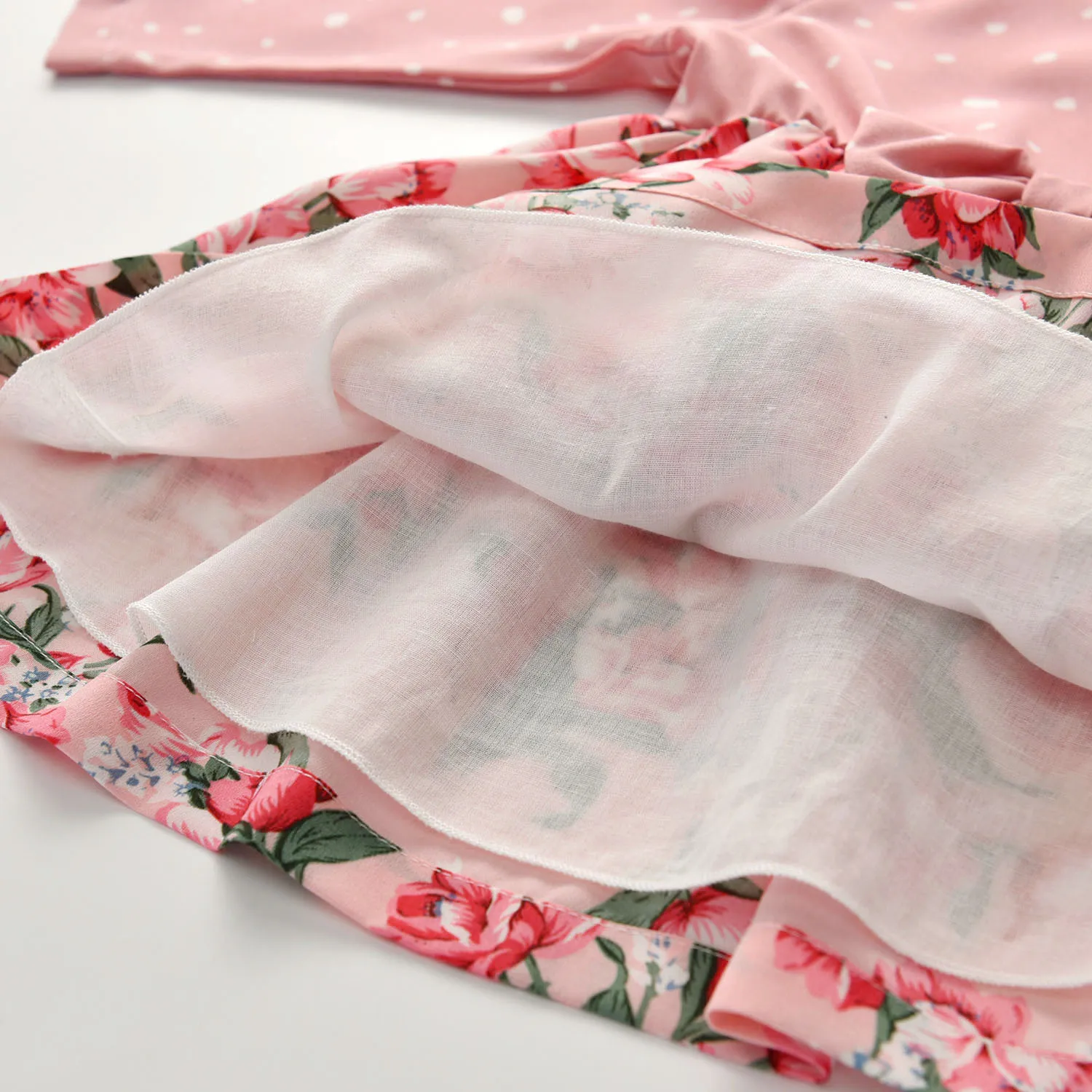 Детская одежда для девочек с аппликацией в виде цветка платье принтом и узором