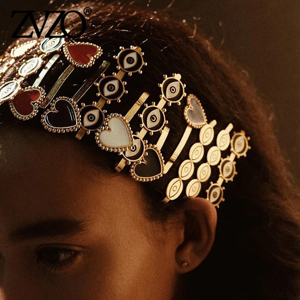 ZVZO женские Модные красный черный и белый Сердце заколки для волос с кисточкой Для