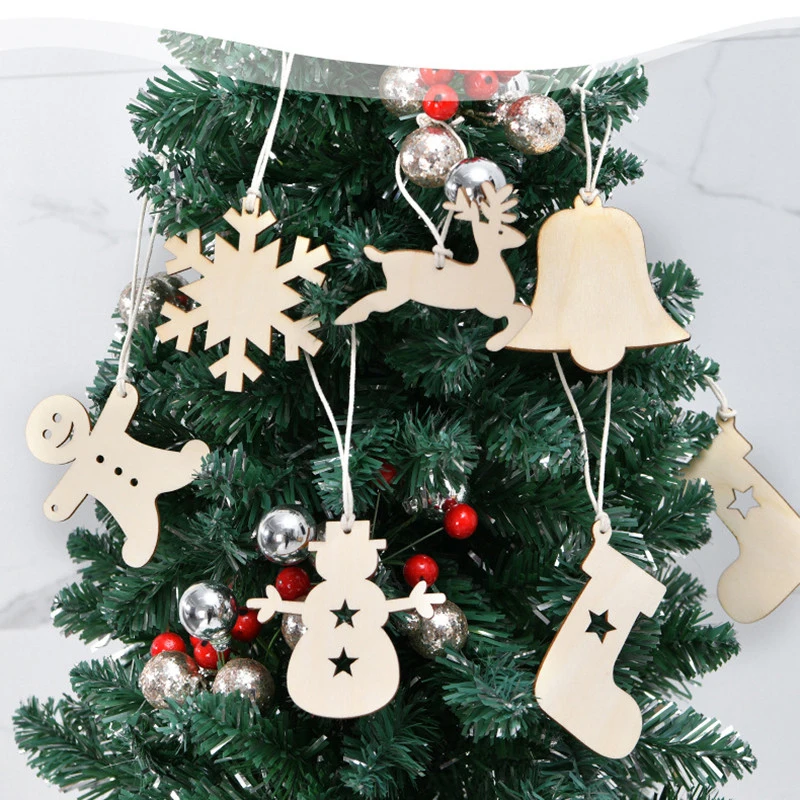1 Juego de colgantes de Navidad para decoraci&oacute;n de &aacute;rbol de Navidad, colgante de madera pintado, accesorio de fotograf&iacute;a conmemorativo de crecimiento de beb&eacute; de A&ntilde;o Nuevo-4